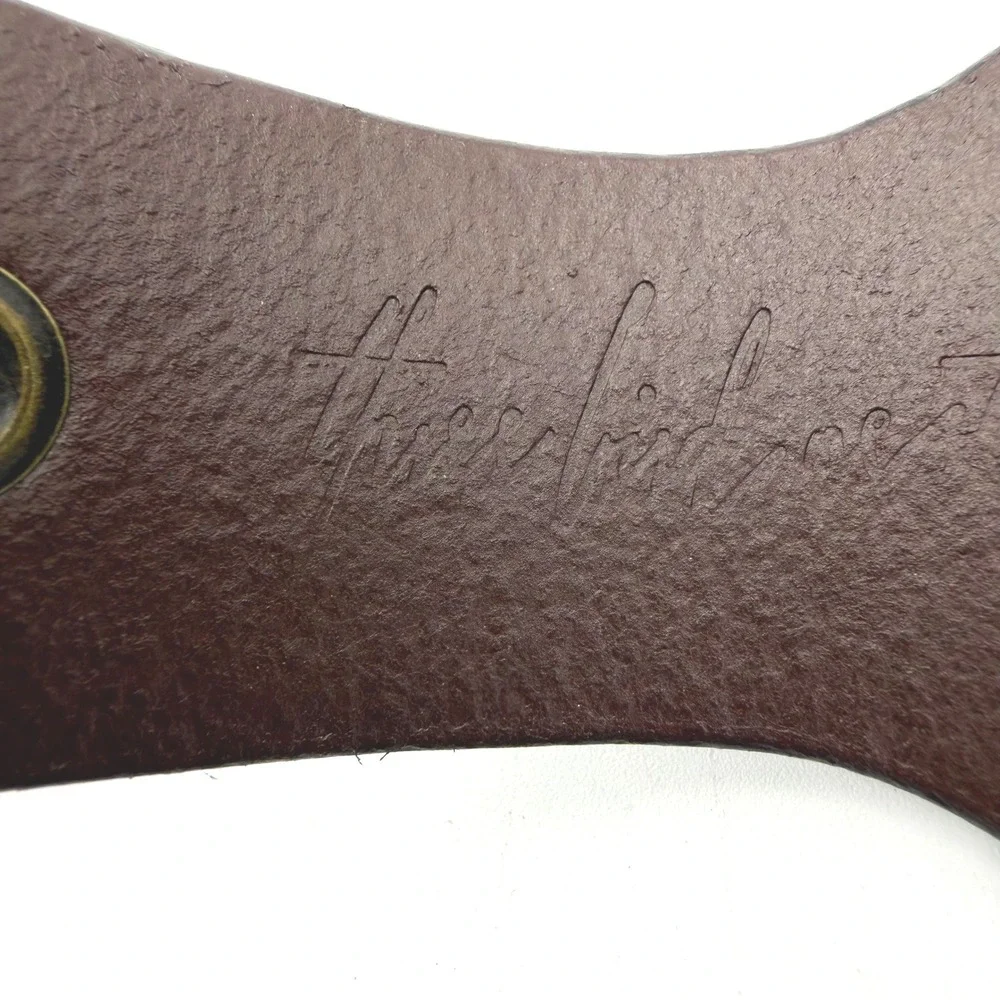 Three Bird Nest Cuff Bracelet Women Brown Embossed Mandala Leather Boho
